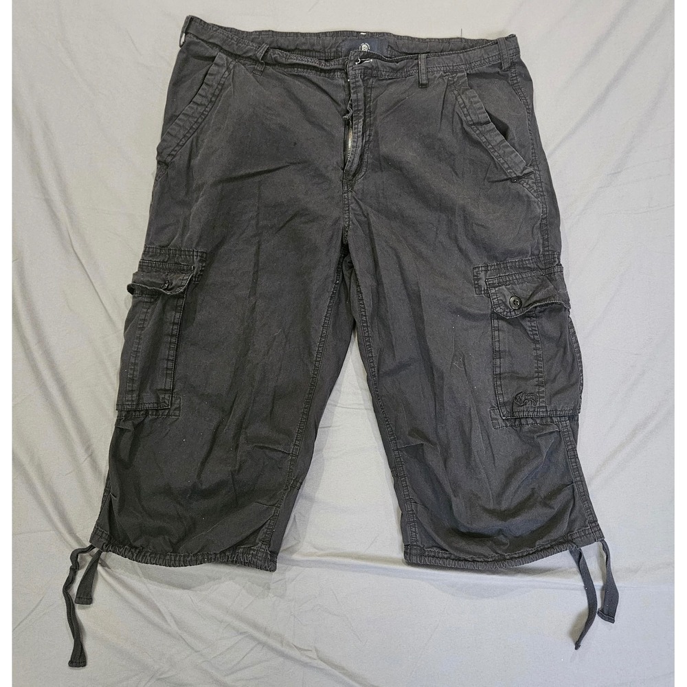 Buffalo Cargo Shorts Mens 34 Black Drawstring Hem Cotton Utility